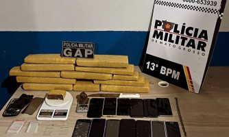 PM prende quatro faccionados por tráfico de drogas e apreende 10 tabletes de maconha
