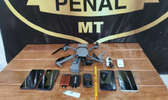 Polícia Penal intercepta drone com carga de telefones e acessórios na penitenciária da Mata Grande