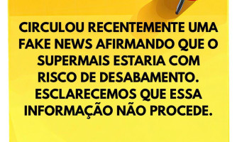 Supermais desmente boato sobre risco de desmoronamento. Por lá, só quem cai são os preços