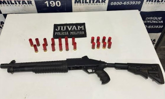 Espingarda calibre 12 é apreendida em operação policial na zona rural de Cáceres