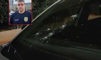 Delegado é baleado durante atentado e carro fica crivado de tiros em Mato Grosso