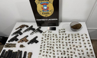 Polícia Civil prende dois suspeitos e apreende sete armas de fogo em Nova Lacerda