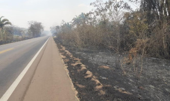 Bombeiros e produtores rurais se mobilizam para conter incêndio na zona rural de Pontes e Lacerda