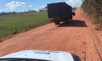 Caminhão roubado quebra e motorista acaba preso pela PM em Reserva do Cabaçal