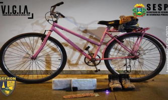 Ciclista tenta atravessar fronteira com cocaína e acaba preso pelo Gefron