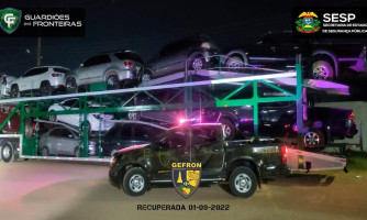 Comodoro: Gefron localiza veículo furtado de João Pessoa em caminhão cegonha