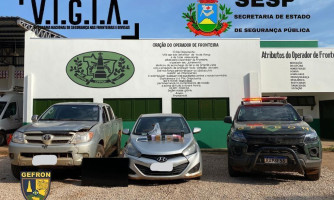 Gefron recupera veículos roubados e prende suspeitos de manter família em cárcere privado