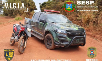 Moto com placa adulterada é recuperada pelo Gefron na fronteira
