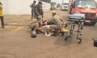 Motociclista colide com caminhão na Rua Vera Lúcia