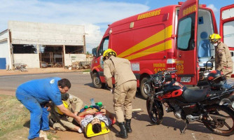 Motociclista fica gravemente ferido após ser atropelado em Pontes e Lacerda