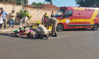 Motociclista quebra perna em colisão com caminhonete na rua Maranhão