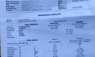 Mulher denuncia Laboratório Municipal por erro em resultado de exame
