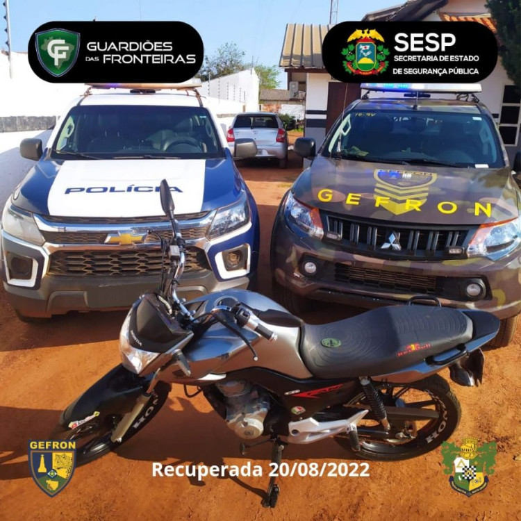 Motocicleta adulterada é recuperada pelas forças de segurança em Vila Bela da Santíssima Trindade