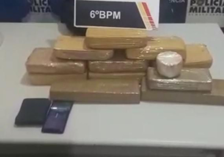 PM prende dois homens com maconha e pasta base dentro de veículo em Cáceres