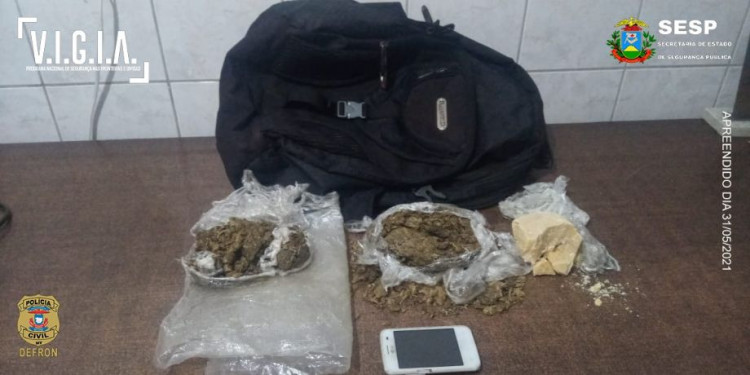 Polícia Civil apreende mochila carregada com entorpecentes na rodoviária de Cáceres