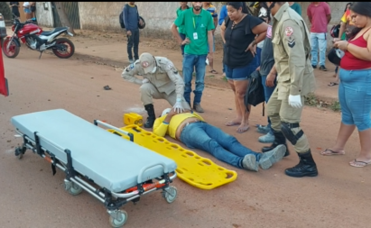 Motociclista provoca acidente após invadir preferencial em Pontes e Lacerda