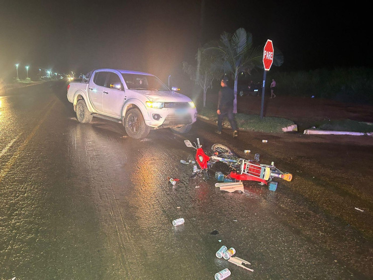 Acidente: caminhonete bate em ciclista na BR 174B em Pontes e Lacerda