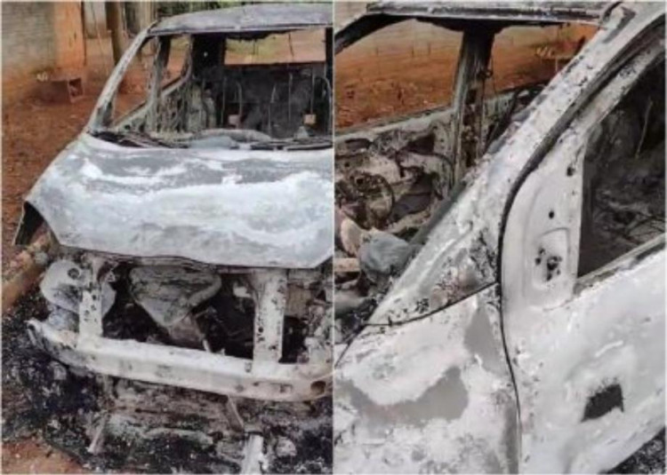 Homem tenta matar atual namorado da ex e coloca fogo no carro da vítima
