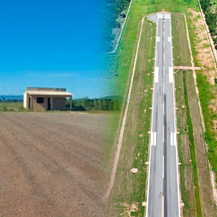 Obras avançam no Aeroporto de Cáceres, enquanto Aeroporto de Pontes e Lacerda permanece fechado há três anos