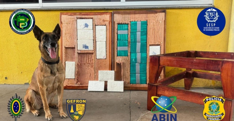 Polícia apreende 19,4 kg de cocaína escondidos em mesas durante operação em Cáceres