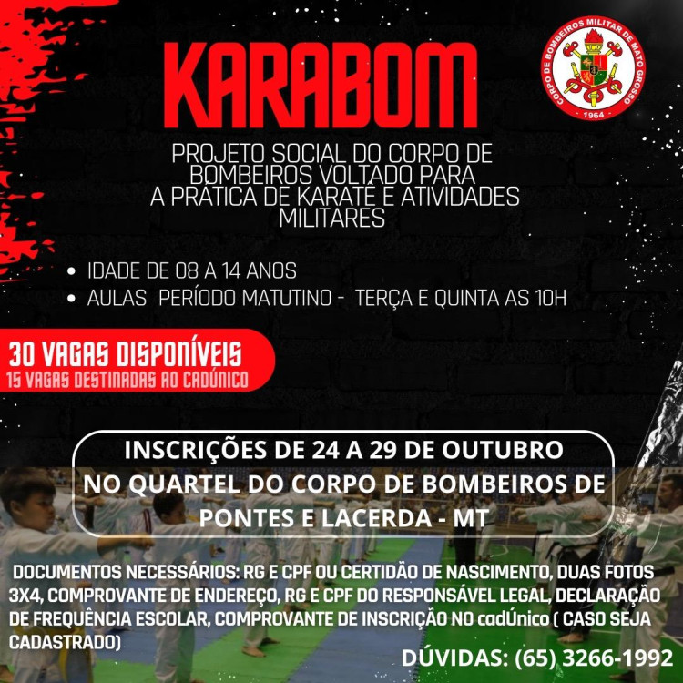 Projeto Karabom - Inscrições já estão abertas