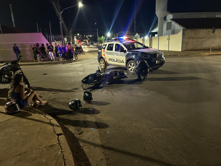 Após racha acidente entre 3 motos é registrado no bairro São José