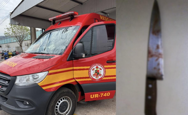 “O negócio tá complicado.” Após briga de casal, mulher agride homem com faca