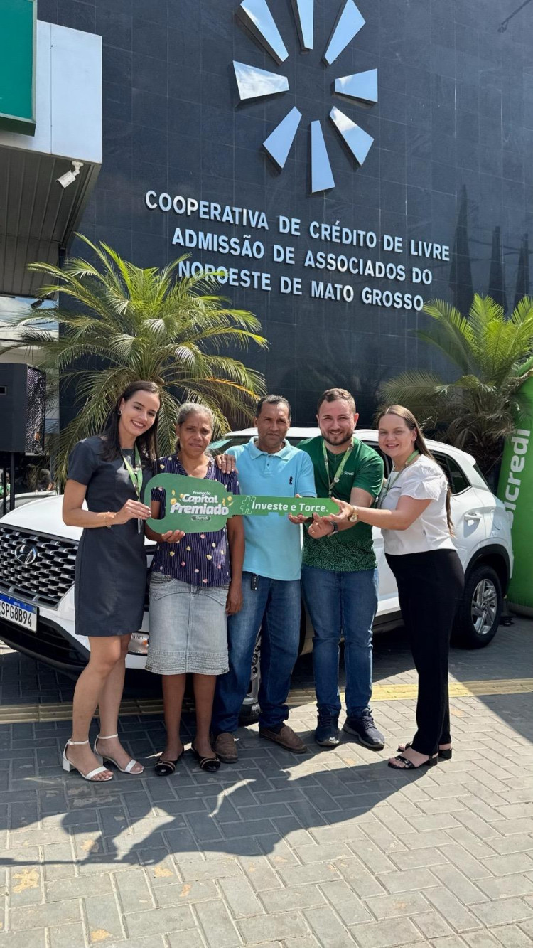 Sicredi encerra a campanha Capital Premiado 2024 e entrega carro 0km na região do Mato Grosso.