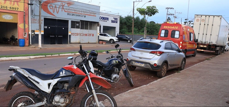 Acidente entre duas motos e um carro mobiliza equipes em Pontes e Lacerda