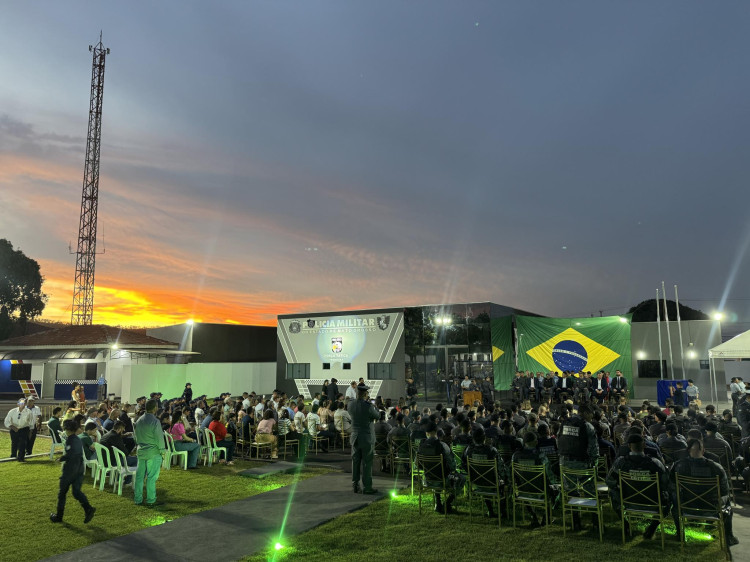 Nova sede da Força Tática é inaugurada em Pontes e Lacerda com heliponto para pouso de helicópteros