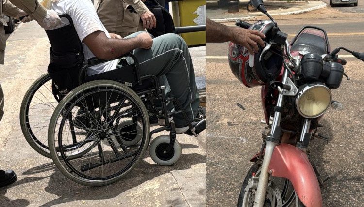 Colisão entre moto e camionete na BR-174B deixa motociclista ferido em Pontes e Lacerda