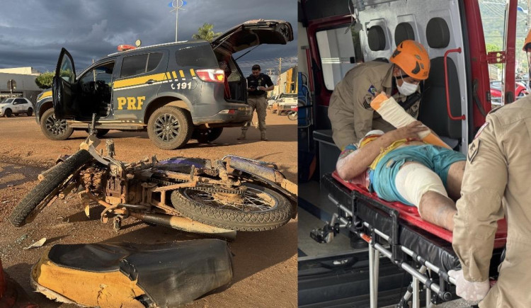 Grave acidente entre moto e carro é registrado na BR-174B em Pontes e Lacerda