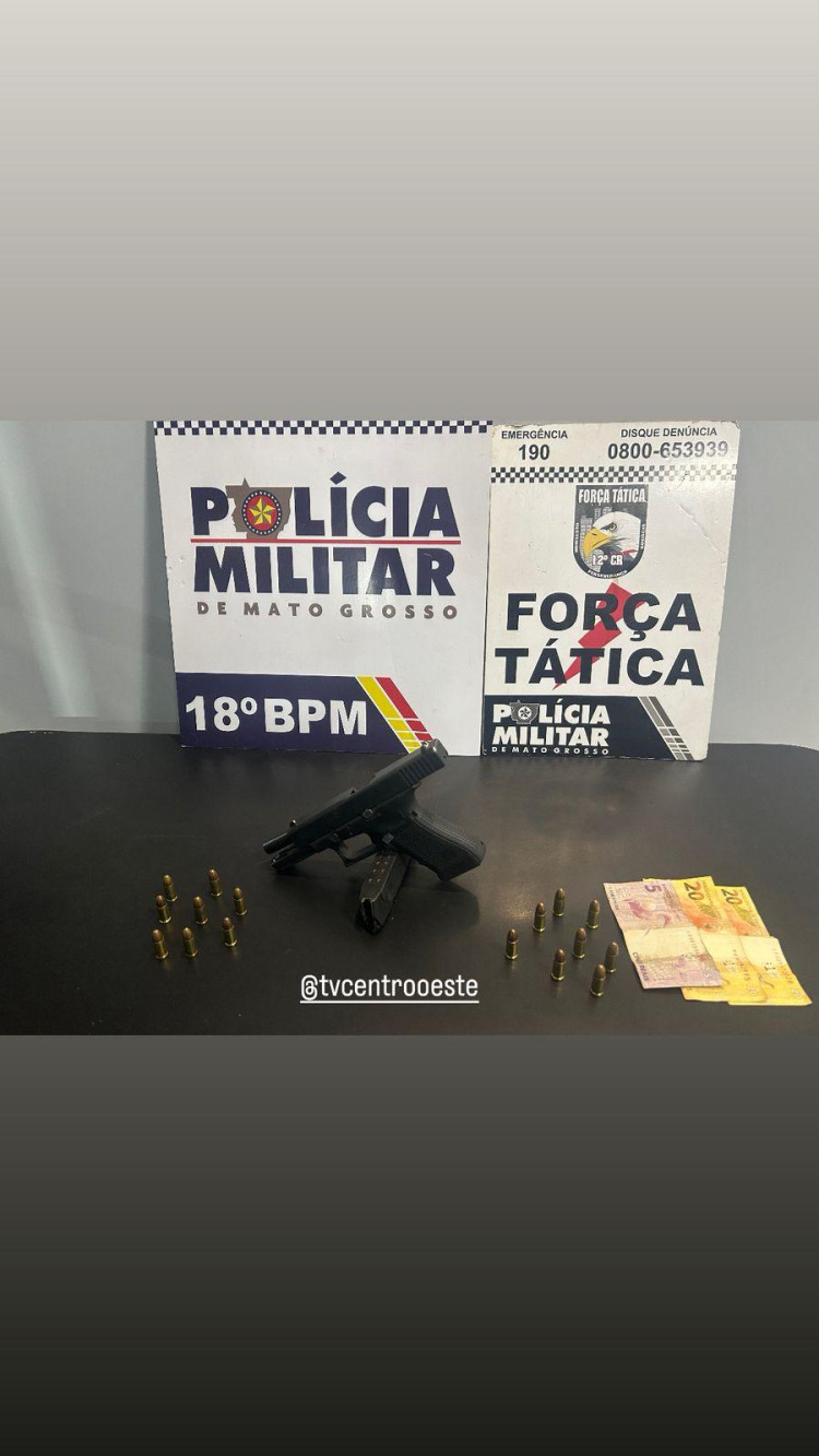 Força Tática prende dois homens com arma de fogo e munições em Pontes e Lacerda
