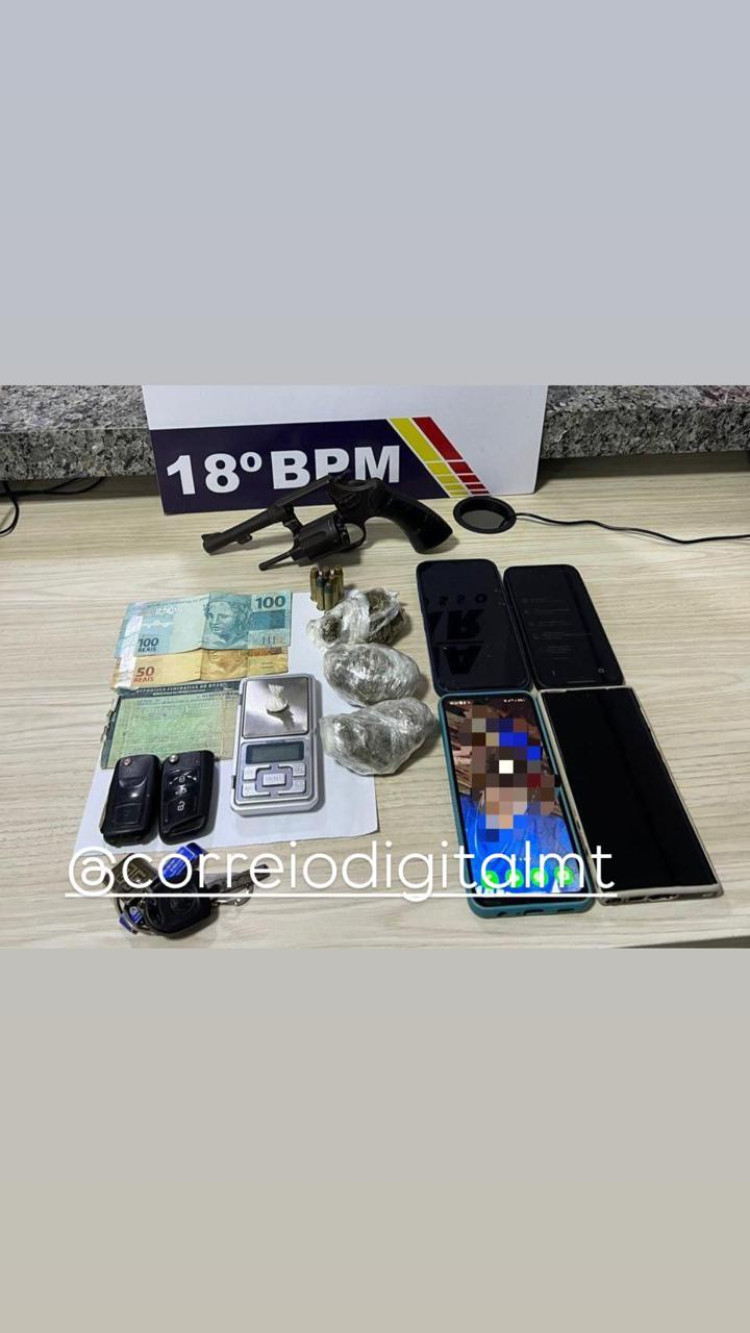 Polícia Militar prende quatro homens com drogas e arma de fogo em Pontes e Lacerda