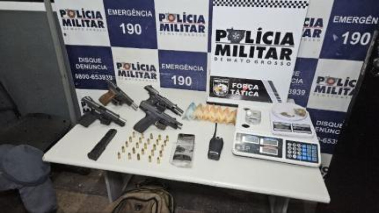 Faccionado do PCC é preso com drogas e 4 armas em Cáceres