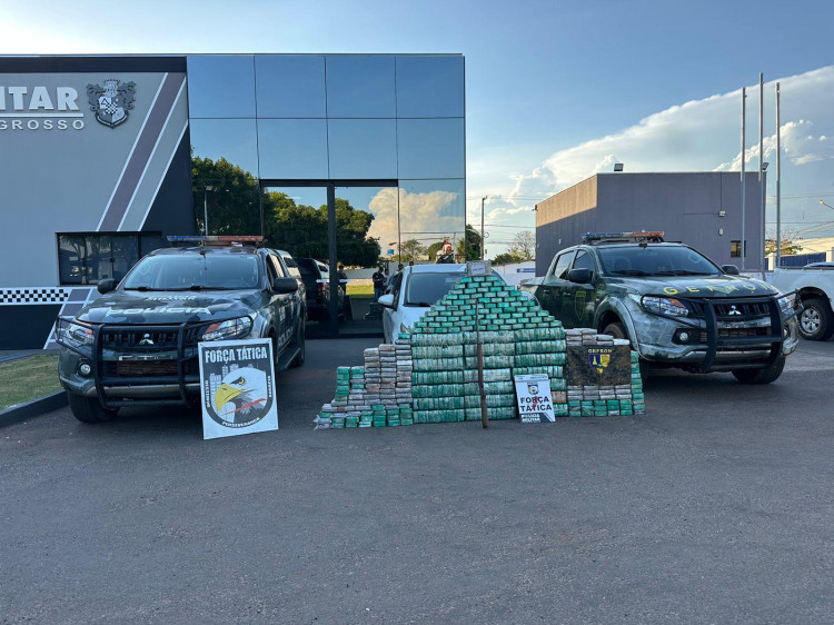 Ação Integrada da PM em Pontes e Lacerda apreende quase meia tonelada de drogas