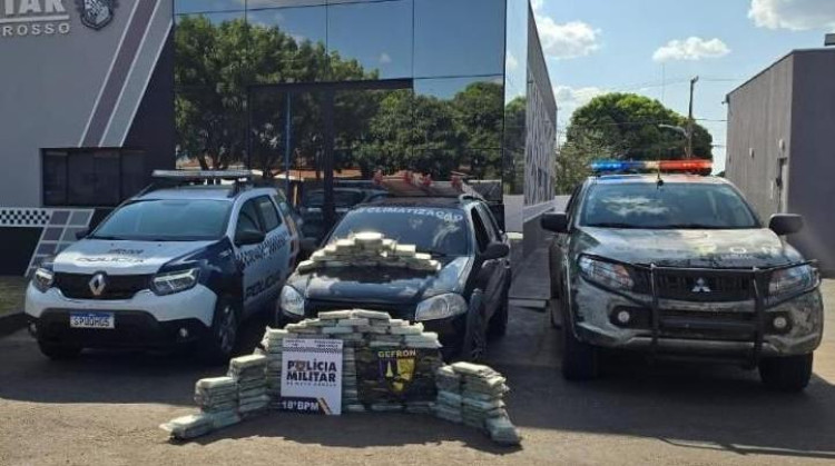 PM e Gefron apreendem 112 tabletes de pasta base de cocaína e causam prejuízo de R$ 2,2 milhões às facções