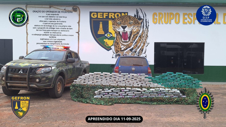 Suspeito é preso com mais de R$ 1,5 milhão em drogas durante operação na fronteira em Porto Esperidião