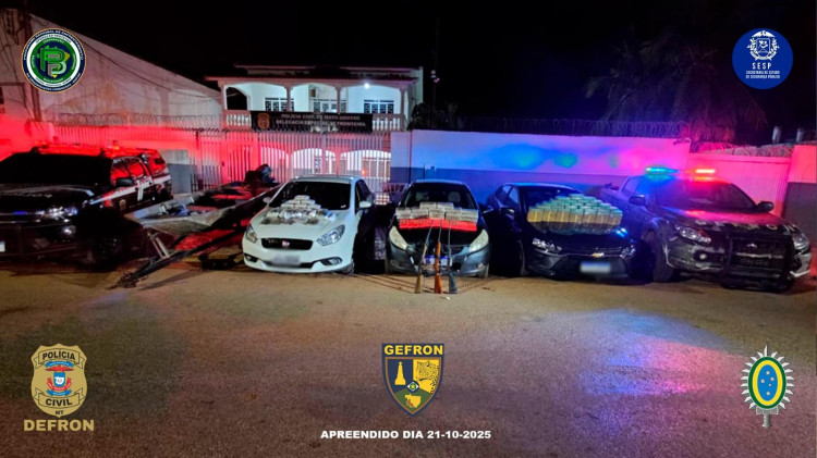 Ação conjunta apreende mais de R$ 1,5 milhão em drogas, veículos e armas em Cáceres