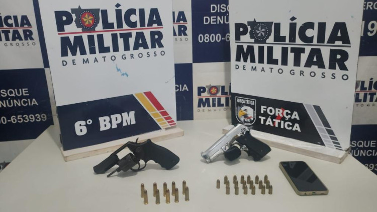 Polícia prende trio com armas que seriam usadas em homicídio em Cáceres