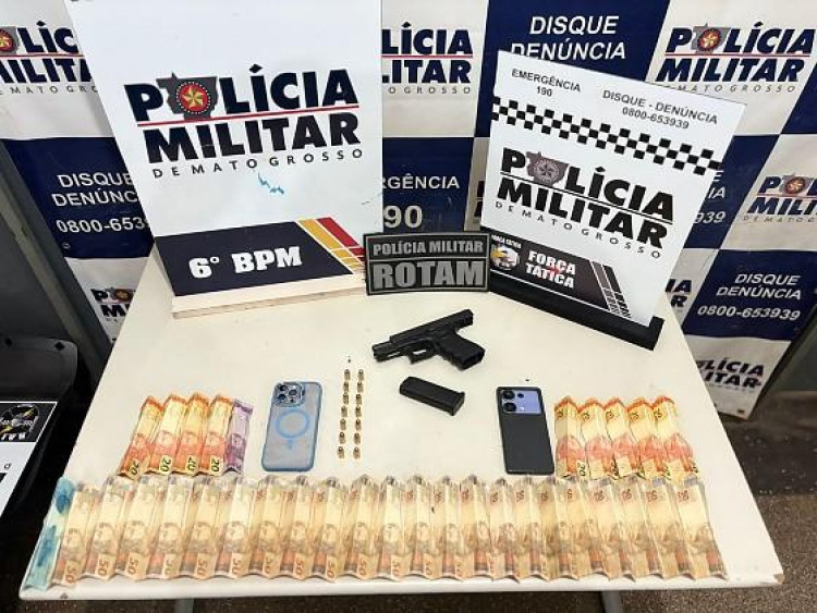 Homem é preso com pistola durante confusão em conveniência de posto de combustíveis em Cáceres