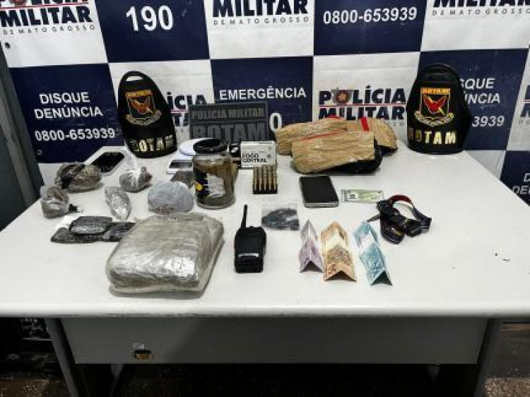 Homem é preso por tráfico de drogas e posse ilegal de arma em Cáceres
