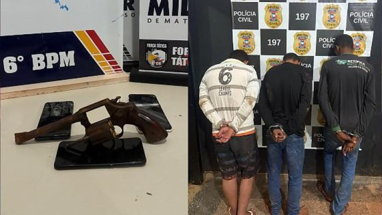 Três homens são presos após perseguição policial por tentativa de homicídio em Cáceres