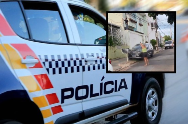 Moradora com arma em punho enfrenta ladrão no telhado e cena viraliza em Cuiabá;