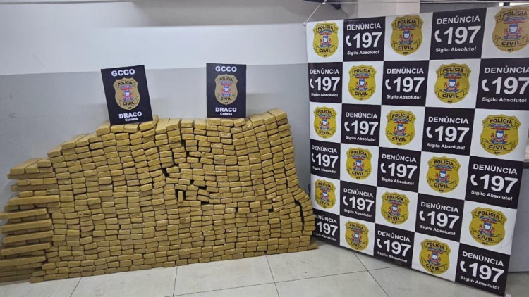 Polícia Civil apreende aproximadamente meia tonelada de maconha em Várzea Grande