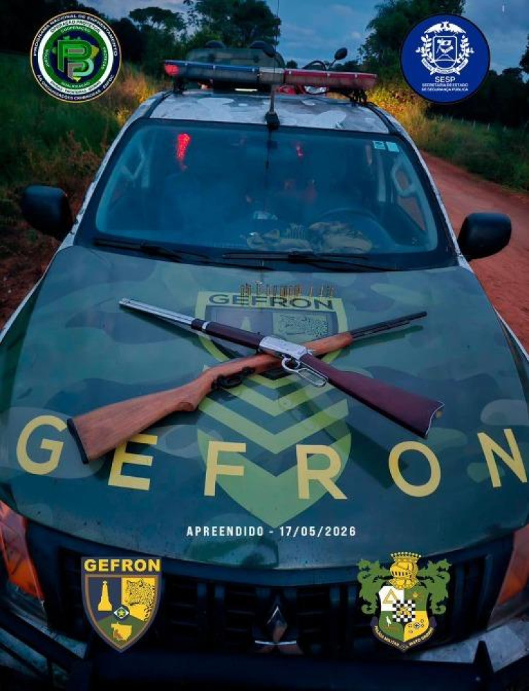 GEFRON apreende carabinas e munições após perseguição na MT-175 em Cáceres