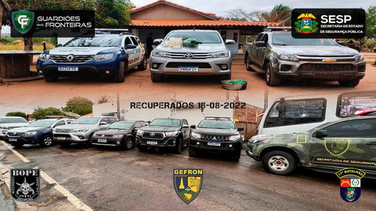Ação conjunta apreende veículos roubados e descobre refinaria de drogas em Mirassol D’Oeste