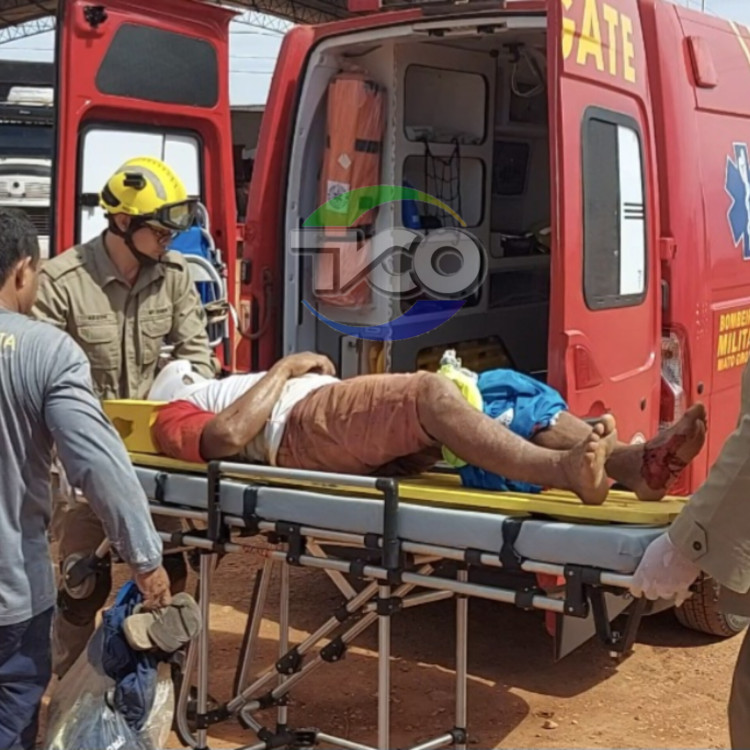 Acidente de trânsito: Motociclista é levado para o hospital com fratura na perna após colidir com carro em Pontes e Lacerda