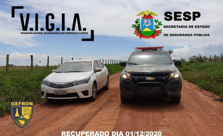 Em propriedade rural de Vila Bela, Gefron detém adolescente com carro roubado
