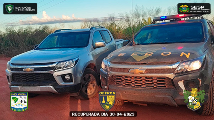 Gefron recupera caminhonete roubada após perseguição em Vila Bela